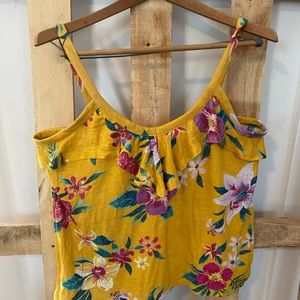 Old Navy golden yellow floral top